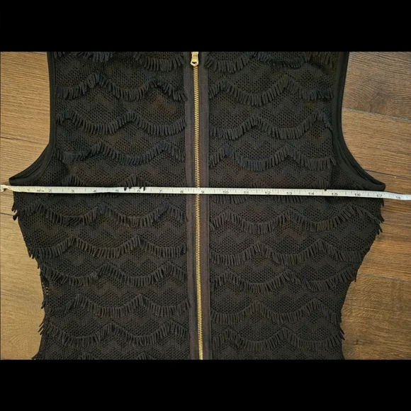 Guess Lace Fringe Black Bodycon Dress - Size 6 - Picture 12 of 16